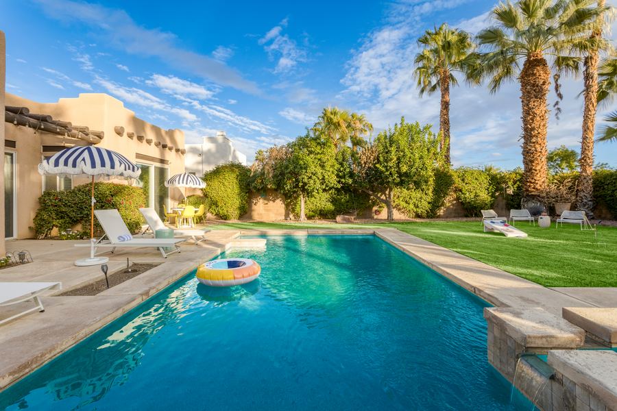 The pool and lawn