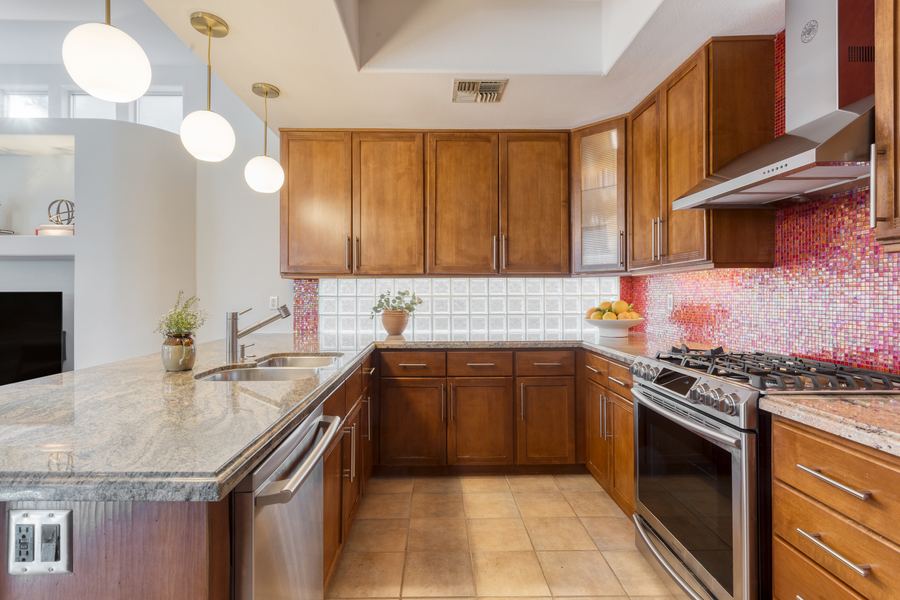 Gas range and counters